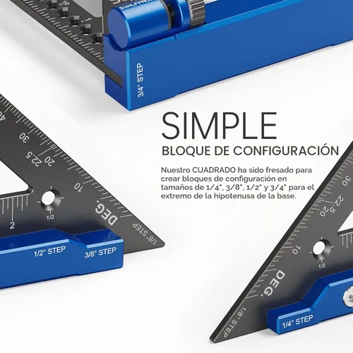 Vista 2 de Mini Escuadra de Carpintería con Tope Abatible de 90 Grados Escuadra Pequeña Calibre de Medición de Precisión para Carpintería Regla Triangular