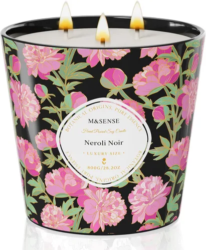 Vista 10 de M&SENSE Vela Perfumada de Eucalipto y Menta, 28.2oz Velas Grandes de Cera de Soja Natural de 3 Mechas, Larga Duración Combustión Limpia y Lenta Sin
