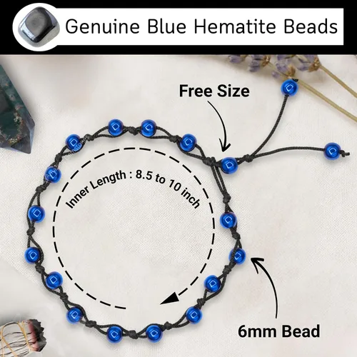 Vista 141 de Amazing Gemstone Crystal Anklet Ankle Bracelets for Women - Waterproof Beaded Healing Crystal Anklets, Plus Size Chakra Gemstone Bead Anklet