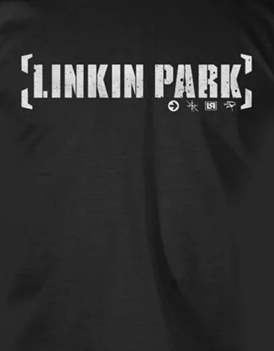Vista 3 de Linkin Park Camiseta Hombre Bracket Logo Negro, Negro