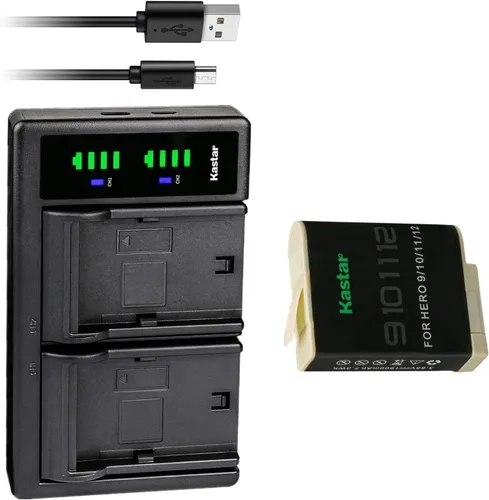 Vista 8 de Kastar Cargador de batería USB LTD2 compatible con GoPro HERO12 HERO 12 Black Action, cámara GoPro HERO11 HERO10 HERO9, batería GoPro ADDBD-212