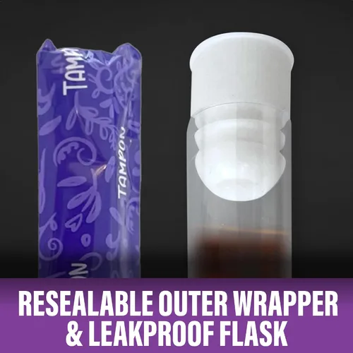 Vista 7 de Tampon Flask – 5 frascos ocultos falsos a prueba de fugas para mujeres Tampón de alcohol – Tubos de alcohol de tampón perfectos para conciertos