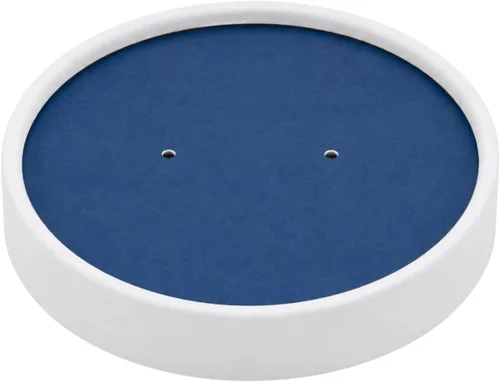 Vista 2 de Restaurantware Bio Tek - Tapas para sopa de papel azul, 200 desechables, 12 onzas, redondas, estilo moderno, herméticas, se venden por separado Azul
