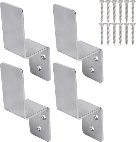 Vista 8 de 2 soportes de barricada de puerta de 2 x 4 2 piezas de barra abierta de acero inoxidable resistente para cerradura de puerta de seguridad soporte