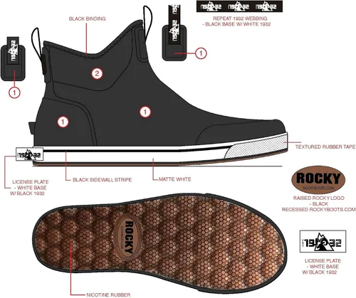 Vista 8 de Rocky Dry Strike RK445FC - Botas impermeables para hombre, color negro y blanco