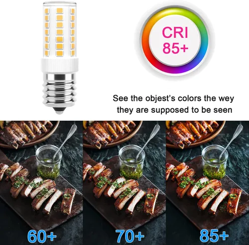 Vista 5 de Bombillas LED E17 regulables de 5 W para microondas sobre estufa, 125 V, 40 W, equivalente a incandescente, blanco cálido 3000 K, apto