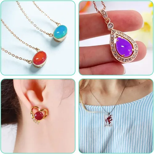 Vista 3 de DaKuan Moldes de fundición de joyería para joyas grandes y 20 moldes de resina colgante de silicona con agujero para colgar (5 estilos)