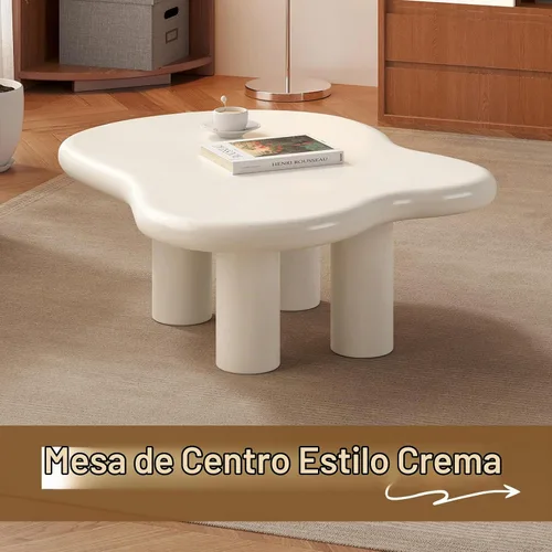 Vista 4 de Mesa auxiliar de 35.4 pulgadas, mesa central irregular moderna