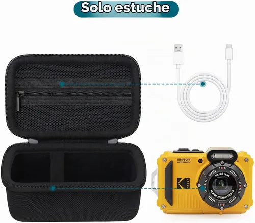 Vista 2 de Canboc - Funda de transporte para cámara digital KODAK PIXPRO WPZ2, resistente e impermeable, bolsa de fotografía subacuática, bolsillo de malla