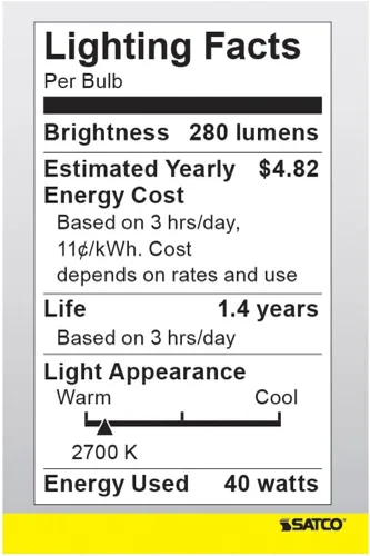 Vista 5 de Satco Reflector incandescente 40R14, 40W E26 R14 Stubby, bombilla transparente