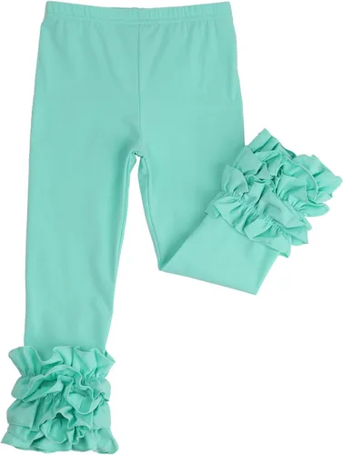 Vista 23 de HOOLCHEAN Leggings de algodón con volantes para bebés y niñas pequeñas