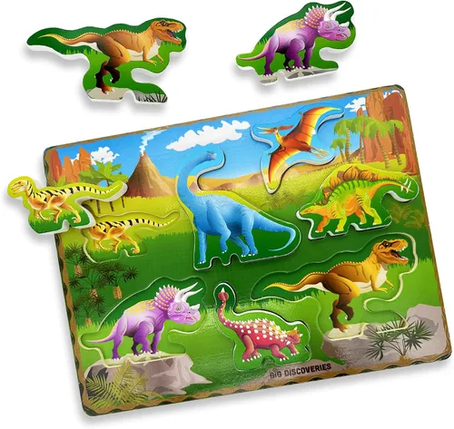 Vista 10 de Big Discoveries Rompecabezas de madera – Rompecabezas de madera de animales para niños pequeños de 2 años en adelante Rompecabezas de aprendizaje