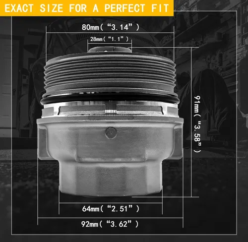Vista 2 de Conjunto de tapa de filtro de aceite de motor 15620-31060 1562031060 15643-31050 1564331050 compatible con Toyota Camry Tundra RAV4 4Runner Tacoma