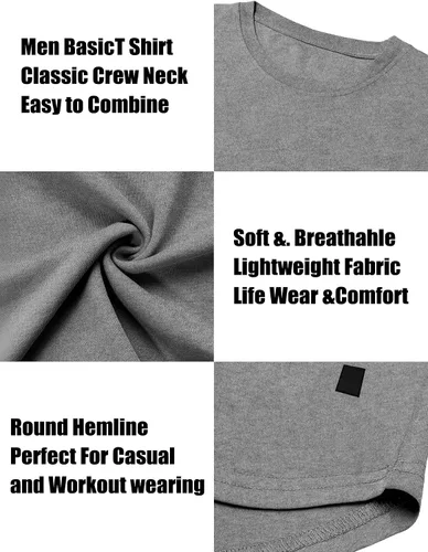 Vista 5 de Comdecevis Camiseta de manga larga con cuello redondo y corte ajustado para hombre