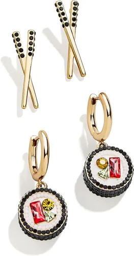 Vista 5 de BaubleBar Pendientes Temáticos de Comida y Bebida, Pendientes de Novedad para Mujer, Joyería de Disfraz