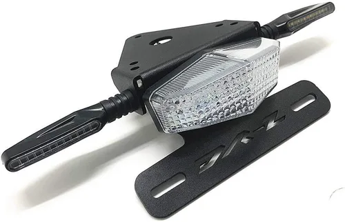 Vista 2 de Soporte de matrícula, eliminador de guardabarros, organizador trasero, luces LED de freno y señal de giro para Suzuki DRZ400 S/SM DR-Z (Transparente)