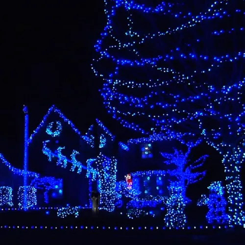 Vista 4 de Dazzle Bright - Guirnalda de luces de Navidad para exteriores, 1000 luces LED de 328 pies, enchufe de luz de hada con control remoto, 8 modos