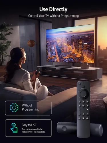 Vista 3 de PZL Nuevo control remoto universal para todos los televisores Insignia/Toshiba Smart TV, para AMZ Omni TV y AMZ 4-Series Smart TV con 4 teclas