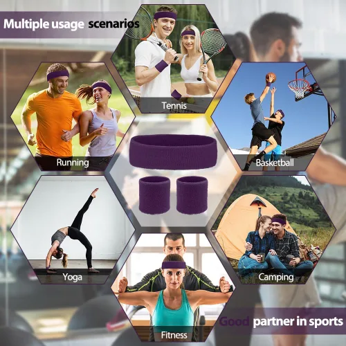 Vista 5 de Diademas de entrenamiento, diademas deportivas y al aire libre, accesorios de gimnasio, diadema que absorbe la humedad, bandas para el sudor