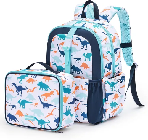 Vista 24 de mommore Juego de mochila para niños y niñas de 4 a 8 años A-dinosaurio