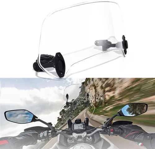 Vista 8 de Extensión universal para parabrisas de motocicleta, alerón ajustable, extensor de parabrisas para Kawasaki, Yamaha, Harley, Suzuki, Buell, Triumph