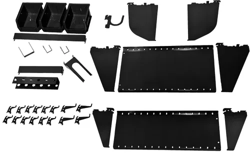 Vista 5 de Organizador de tablero de clavijas Wall Control Metal Pegboard Kit de almacenamiento de herramientas con accesorios