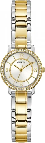 Vista 11 de GUESS Reloj analógico de silicona dorada y negra Negro/Oro/Champán