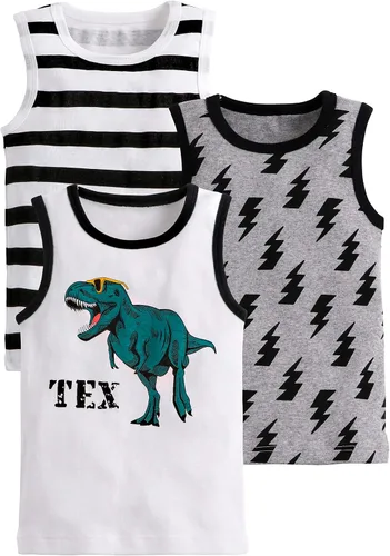 Vista 38 de Camisetas sin mangas de algodón suave para niños pequeños, paquete de 3