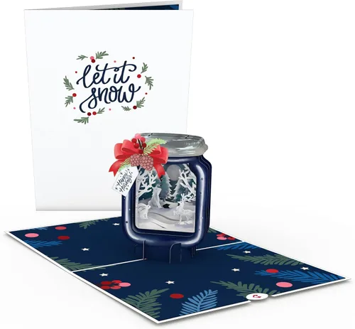 Vista 2 de Lovepop Tarro navideño – Tarjeta de Navidad emergente – Tarjeta de felicitación festiva 3D hecha a mano – Saludo especial de invierno conmovedor, 5