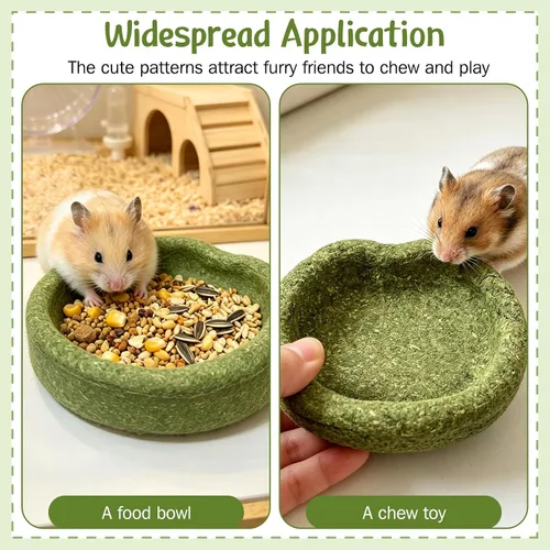 Vista 6 de Hamster Chew Toys for Teeth Guinea Pig Edible Food Bowl
