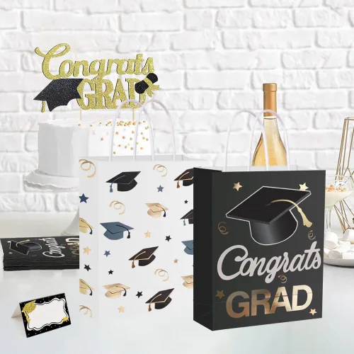 Vista 6 de 12 bolsas de regalo para graduados, regalos de fiesta de graduación, bolsas de envoltura para decoración de suministros de fiesta temática