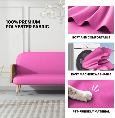 Vista 4 de MoNiBloom Funda para futón de tamaño Queen, elástica, sin brazos, funda para sofá sin brazos, protector de muebles, duradera y lavable, con Cereza