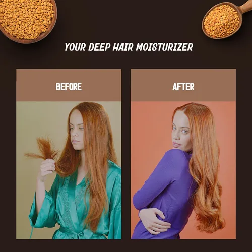 Vista 4 de Tratamiento capilar – Máscara restauradora de fenogreco para hombres y mujeres – Nutritiva, hidratante e hidratante – Mejor crecimiento del cabello