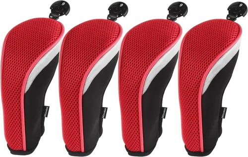 Vista 13 de Andux – Fundas de cabeza de palo de golf híbridos set de 4 con intercambiable Número Etiquetas con Dial No. Etiqueta Tubería de colores todos