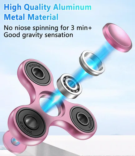 Vista 2 de ATESSON Fidget Spinner Toy Ultra Durable Acero Inoxidable Rodamiento de Alta Velocidad 2-5 Min Spins Material Metal Precisión Spinner EDC ADHD