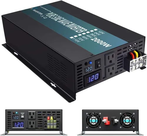Vista 6 de WZRELB Inversor de corriente de onda sinusoidal pura 5000 W 24 V CC a CA - Solar, RV