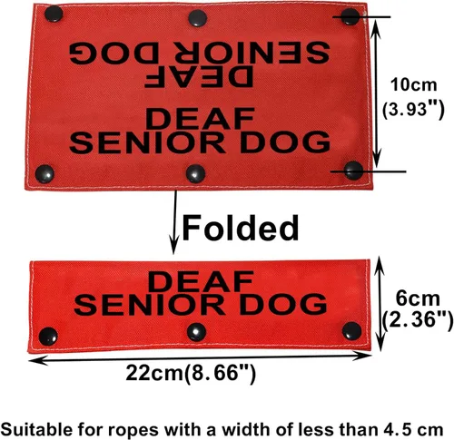 Vista 2 de Correa para perro con discapacidad auditiva para perros sordos mayores para perros con necesidades especiales (funda para perro sordo mayor)