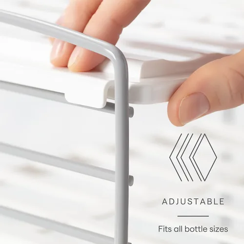 Vista 2 de YouCopia UpSpace Organizador de Armario para Botellas de Agua y Tazas de Viaje, Estante de Almacenamiento Ajustable para Organización de Cocina, 3