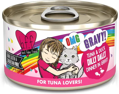 Vista 13 de Weruva B.F.F. OMG – mejor amigo felino Oh My Gravy! Latas de comida húmeda natural sin granos, recetas de tierra y mar en salsa