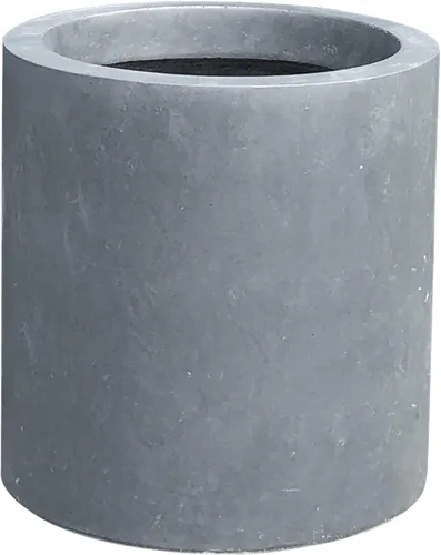 Vista 4 de 15,8" W redondo concreto de carbón/fibra de vidrio interior elegante plantador al aire libre