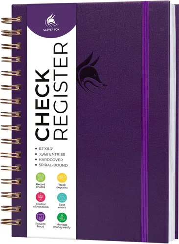Vista 7 de Clever Fox Registro de cheques para chequera personal - Registro de cheques - Registro de chequera - Libro contable - Líneas de entrada 3968, 6.1 x