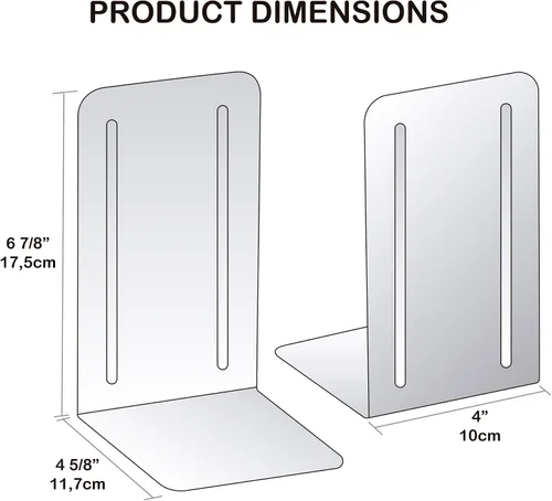 Vista 9 de Acrimet Sujetalibros para estantes, soporte antideslizante para libros, tapón resistente para libros, almacenamiento de extremos de libros de metal