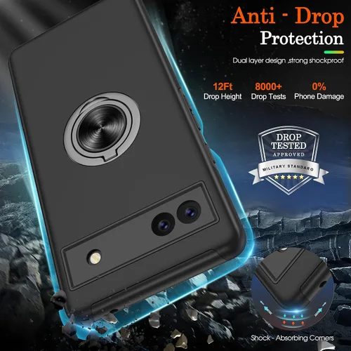 Vista 5 de Gritup Funda para Pixel 6A, funda para Google Pixel 6A con protector de pantalla HD, a prueba de golpes, funda para teléfono Google Pixel 6A