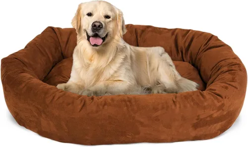 Vista 62 de Majestic Pet Cama para Perros de 52 Pulgadas de Ante Calmante Lavable 52x35x11 (Pulgadas) – Acogedora Cama Redonda para Perros con Forma de Dona
