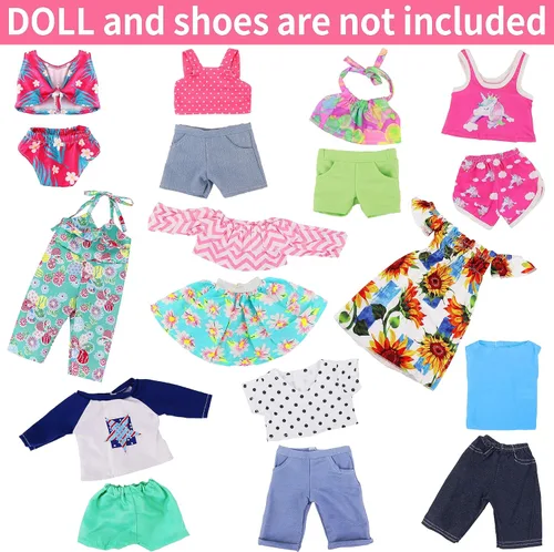 Vista 8 de Ecore Fun 10 Sets 18 Inch Doll Clothes & Outfits with Swimsuits