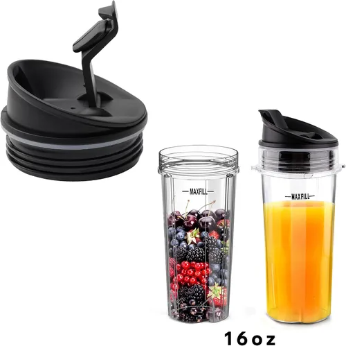 Vista 5 de 2 piezas de repuesto para licuadora Ninja, 2.81 pulgadas de diámetro interior, tapas de boquilla de sellado compatibles con vasos Ninja de 16 onzas