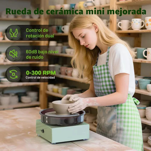 Vista 3 de Mini rueda de cerámica para niños, principiantes, adultos, kit todo