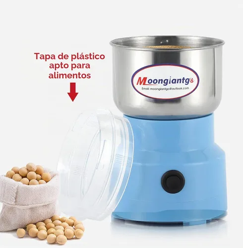 Vista 9 de Moongiantgo Molinillo de café eléctrico, mini molinillo de especias, molinillo rápido de 200 W, 10 segundos, molino de grano seco para especias Azul