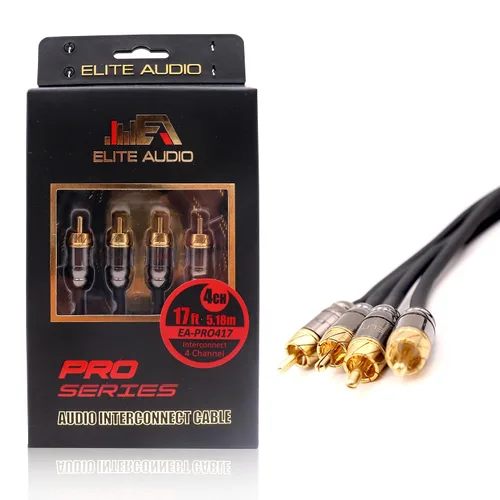 Vista 16 de Elite Audio Serie Pro 3 pies. Cable corto de audio para carro RCA de 2 canales - Triple blindaje, conectores de latón, cobre libre de oxígeno, cable