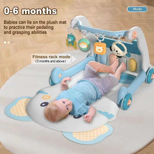 Vista 10 de Caterbee 2 en 1 Baby Piano Play Mat & Standing Toy con música y luz (azul)